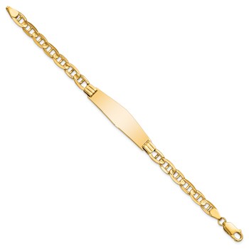 14k Anchor Link Soft Diamond Shape ID Bracelet — alternate view
