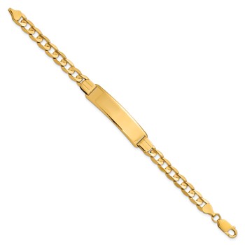 14k Polished Solid Chain/Solid Plate Curb Link 37x9mm Plate 7 inch ID Bracelet — alternate view