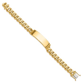 14k Hand-polished Solid Chain/Solid Plate Curb Link 48x14mm Plate 8 inch ID Bracelet — alternate view