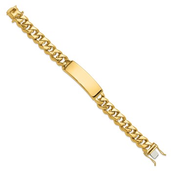 14k Hand-polished Solid Chain/Solid Plate Curb Link 48x15mm Plate 8.5 inch ID Bracelet — alternate view