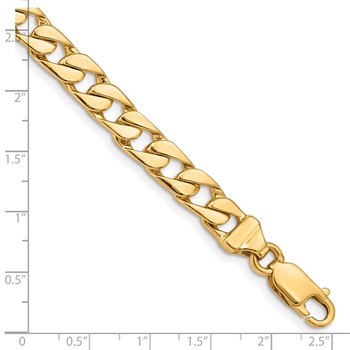 14K 24 inch 6.5mm Hand Polished Fancy Link with Lobster Clasp Chain — alternate view