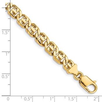 14K 20 inch 6.75mm Hand Polished Fancy Link with Lobster Clasp Chain — alternate view