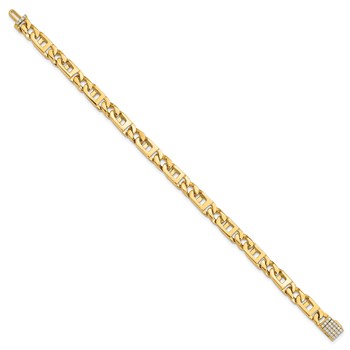 14k Hand-polished 5.9mm Fancy Link 1.75 carat Diamond Clasp 7 inch Bracelet — alternate view