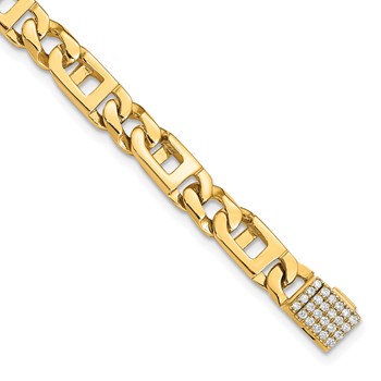 14k 1/3 carat Lab Grown Diamond VS+ F+ Complete 7 inch 5.9mm Hand-Polished Anchor Link Bracelet