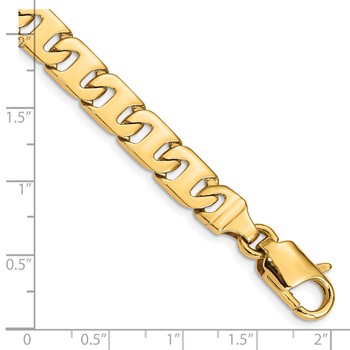 14K 22 inch 8.4mm Hand Polished Fancy Link with Fancy Lobster Clasp Chain — alternate view