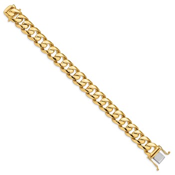14K 9 inch 16.15mm Hand Polished Fancy Link with Box Catch Clasp Bracelet — alternate view