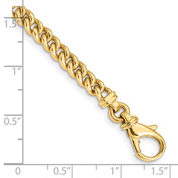 14K 22 inch 4.5mm Hand Polished Fancy Link with Fancy Lobster Clasp Chain — alternate view