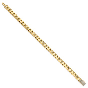 14k Hand-polished 7mm Miami Cuban Link 1.55 carat Diamond Clasp 8.25 inch Bracelet — alternate view
