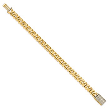 14k Hand-polished 8.7mm Miami Cuban Link 1.55 carat Diamond Clasp 8.25 inch Bracelet — alternate view