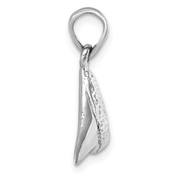 Sterling Silver Rhodium-plated Polished Shark Tooth Pendant — alternate view