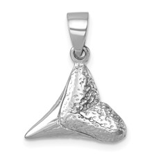 Image of Sterling Silver Rhodium-plated Polished Shark Tooth Pendant