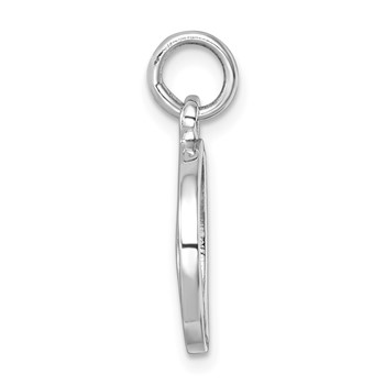 Sterling Silver Rhodium-plated Polished Enameled Wave Pendant — alternate view