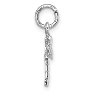 Sterling Silver Rhodium-plated Polished Palm Tree Pendant — alternate view