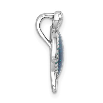 Sterling Silver Rhodium-plated Enameled Turtle Chain Slide — alternate view
