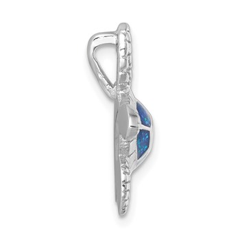 Sterling Silver Rhodium-plated Enameled Swimming Turtle Chain Slide — alternate view