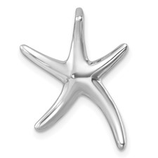 Image of Sterling Silver Rhodium-plated Polished Sea Star Chain Slide