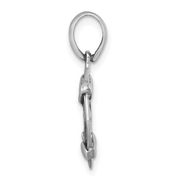 Sterling Silver Rhodium-plated Polished and Antiqued Medieval Coin Pendant — alternate view