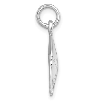 Sterling Silver Rhodium-plated Polished Sand Dollar Pendant — alternate view