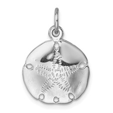 Image of Sterling Silver Rhodium-plated Polished Sand Dollar Pendant