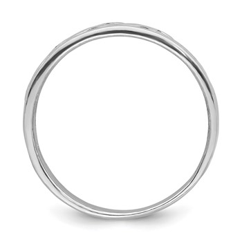 Sterling Silver Rhodium-plated Cut-Out Polished Wave Band Ring — alternate view