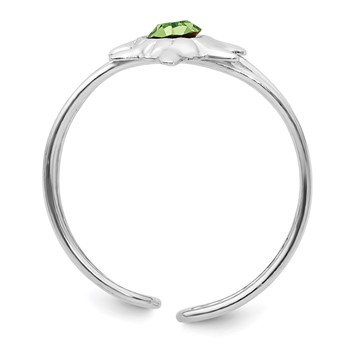 Sterling Silver Rhodium-plated CZ Turtle Toe Ring — alternate view