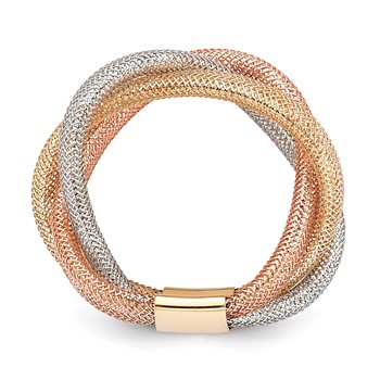 Leslie's 14K w/White and Rose Rhodium Flexible Ring — alternate view