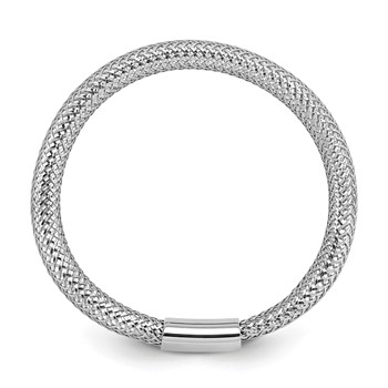 Leslie's 14K with White Rhodium Plating Polished Mesh Stretch Ring — alternate view