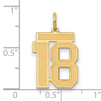 10k Medium Satin Number 18 Charm — alternate view