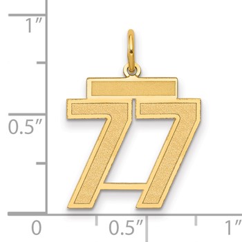 10k Medium Satin Number 77 Charm — alternate view