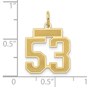 10k Small Satin Number 53 Charm — alternate view