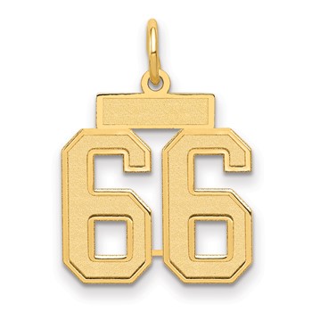 10k Small Satin Number 66 Charm