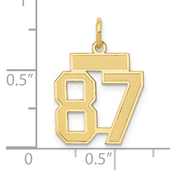 10k Small Satin Number 87 Charm — alternate view