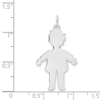 14k White Gold Plain Polished Large Boy Charm — alternate view