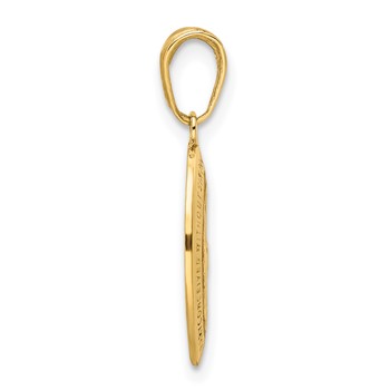 14k Solid Red Enameled Miraculous Medal Oval Pendant — alternate view