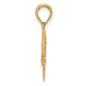 14k Two-Tone GRANDMA Heart with Flower Charm — alternate view