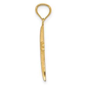 14k Satin Diamond-cut Cross Charm — alternate view