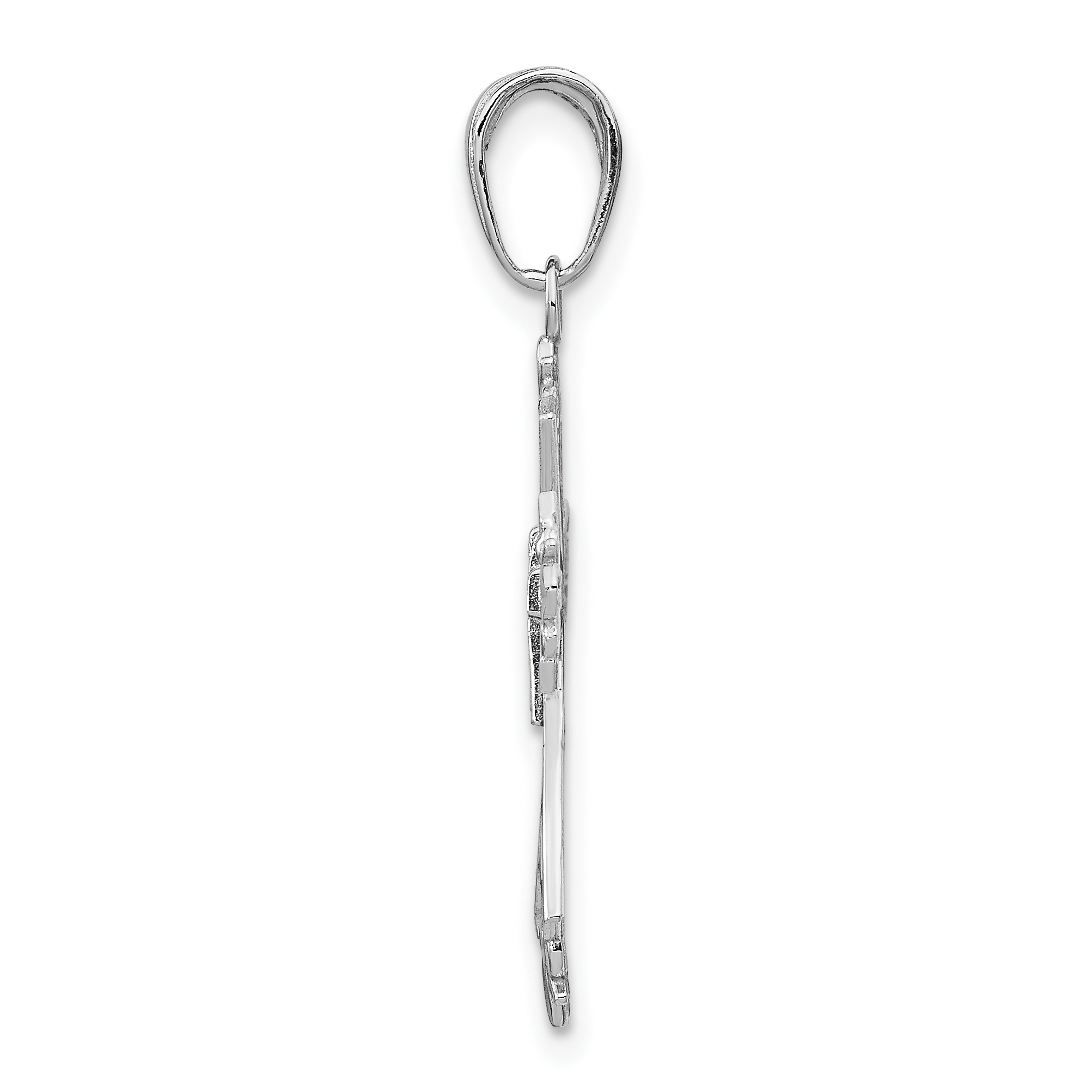 Cross Charm Pendant 14k White Gold 29x16mm Religious Hollow detailed image 2