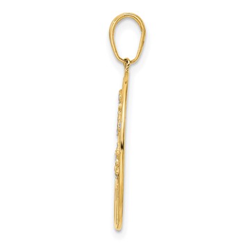 14k and White Rhodium Diamond-cut Tree of Life Pendant — alternate view