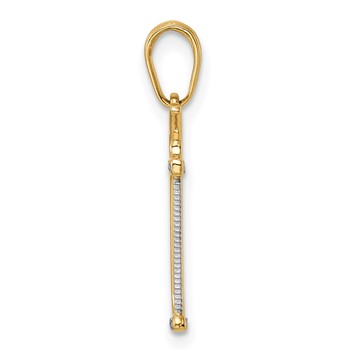 14k and White Rhodium Diamond-cut Hacksaw Pendant — alternate view