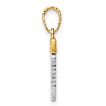 14k and White Rhodium Diamond-cut Saw Pendant — alternate view