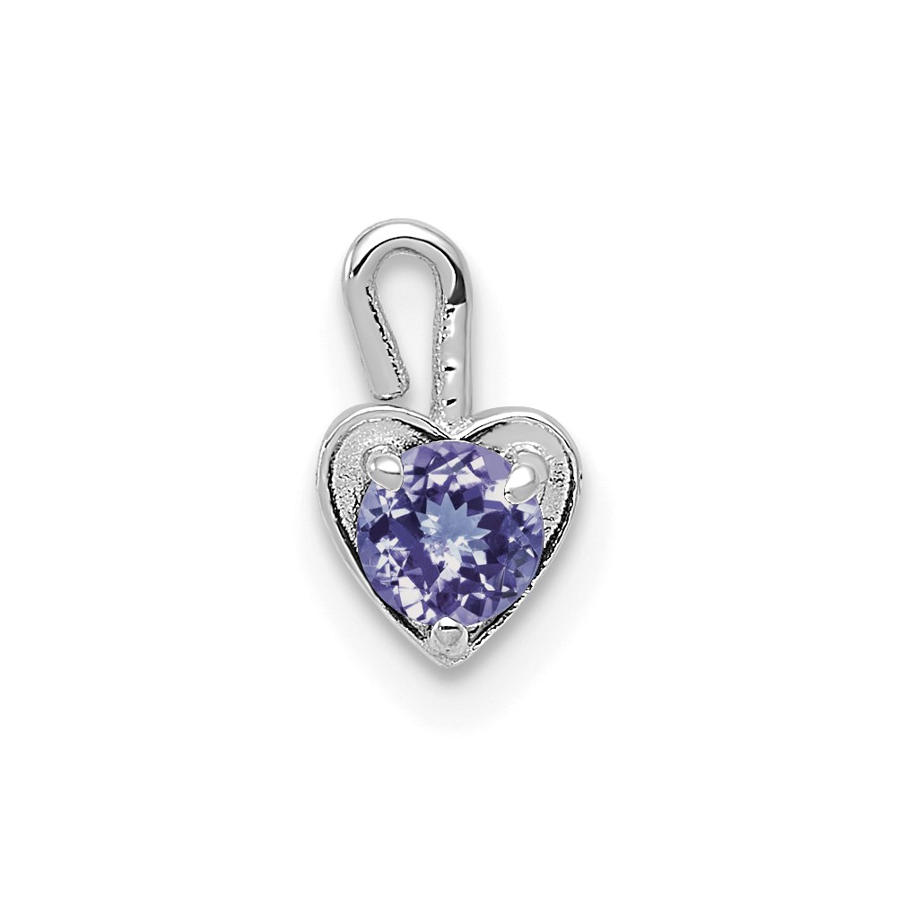 14k White Gold June Synthetic Birthstone Heart Charm