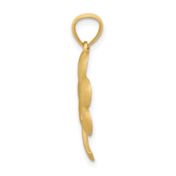 14k Brushed Diamond-cut Shamrock Pendant — alternate view