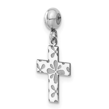 Sterling Silver Rhodium-plated MeMi Cross Charm