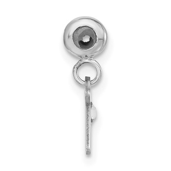 Sterling Silver Rhodium-plated MeMi Letter T with Crystal Charm — alternate view