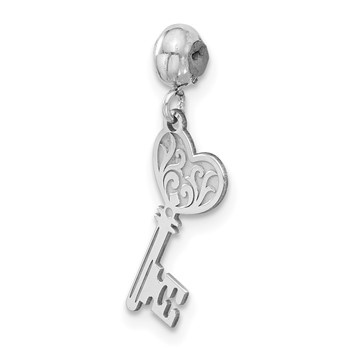 Sterling Silver Rhodium-plated MeMi Key Charm