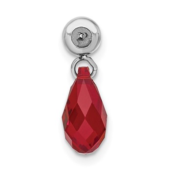 Sterling Silver Rhodium-plated MeMi July Teardrop Crystal Charm — alternate view