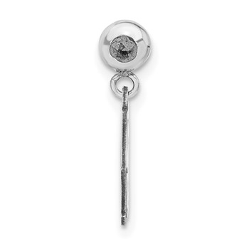 Sterling Silver Rhodium-plated MeMi Football Helmet Charm — alternate view