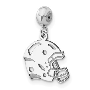 Sterling Silver Rhodium-plated MeMi Football Helmet Charm