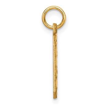 14k White Gold Medium Diamond-cut Number 0 Charm — alternate view