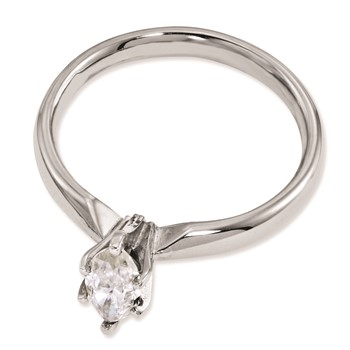14k White Gold Moissanite 8x4mm Marquise Solitaire Ring — alternate view